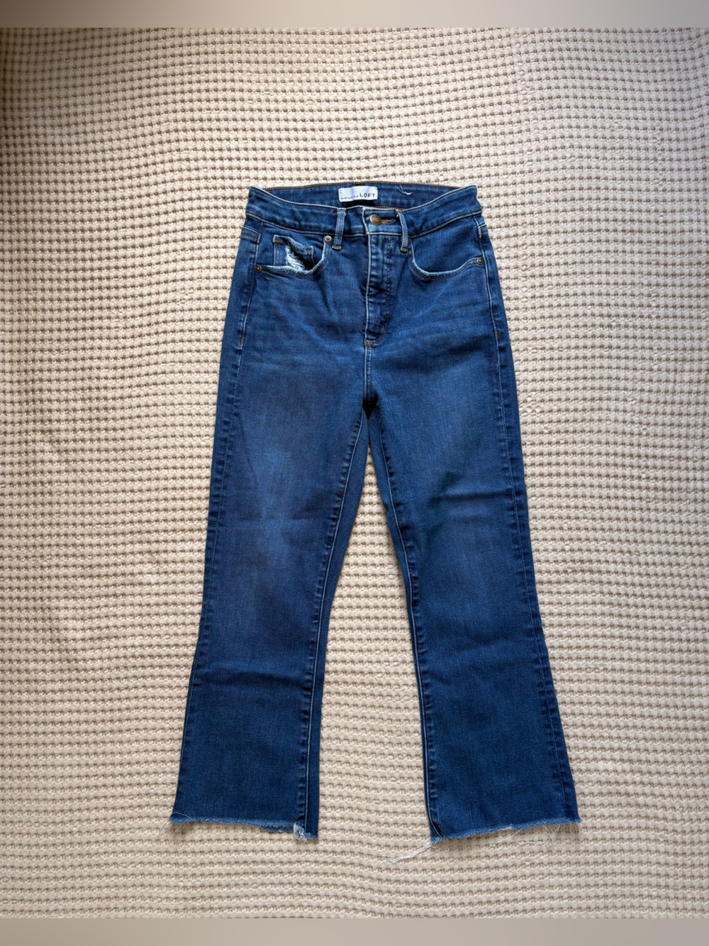 LOFT Curvy Kick Crop Dark Wash Jean